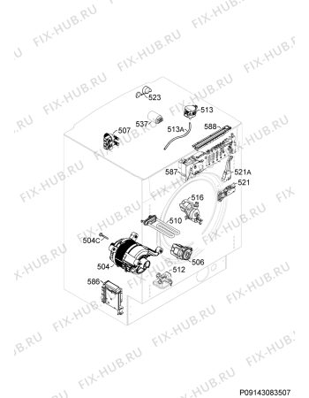 Схема №10 L82470BI с изображением Декоративная панель для стиралки Aeg 8082962013